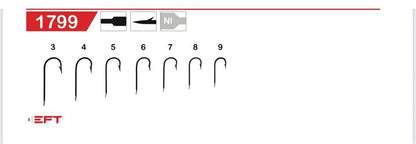 EFT Hook 1799 Siyah Düz İğne 100 Adet