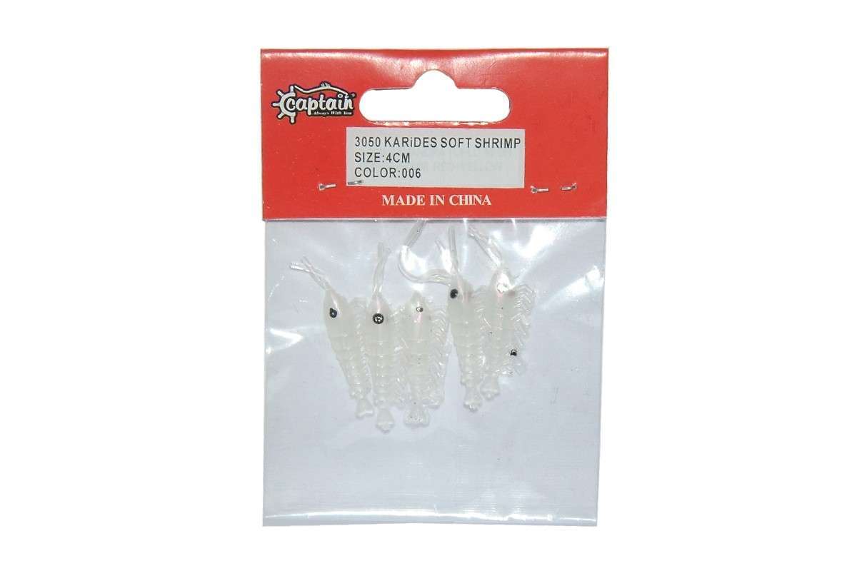 Captain 3050 Silikon Karides 4cm Suni Yem 5li Paket