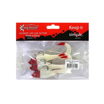 Captain 3559 Pencil Soft 10cm Levrek Silikonu 3lü Suni Balık