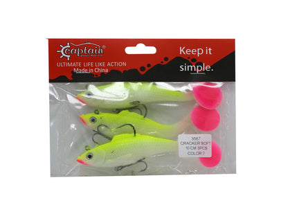 Captain 3567 Cracker Soft 10cm Levrek Turna Silikonu 3lü Set Suni Balık