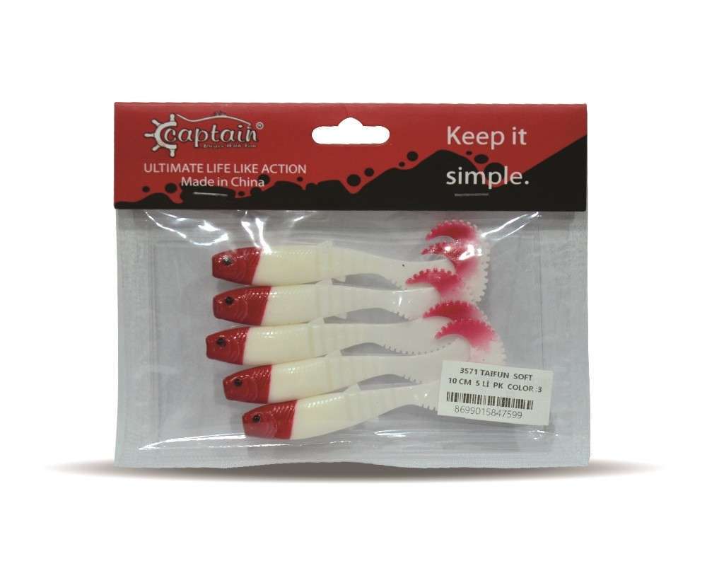 Captain 3571 Taifun Soft 10cm Levrek Silikonu 5li Paket Suni Yem