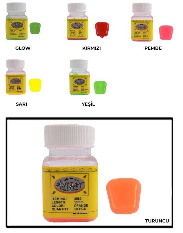 Mutant 3560 Silikon Pop Corn Aromalı Mısır 50li Kutu Sazan Yemi