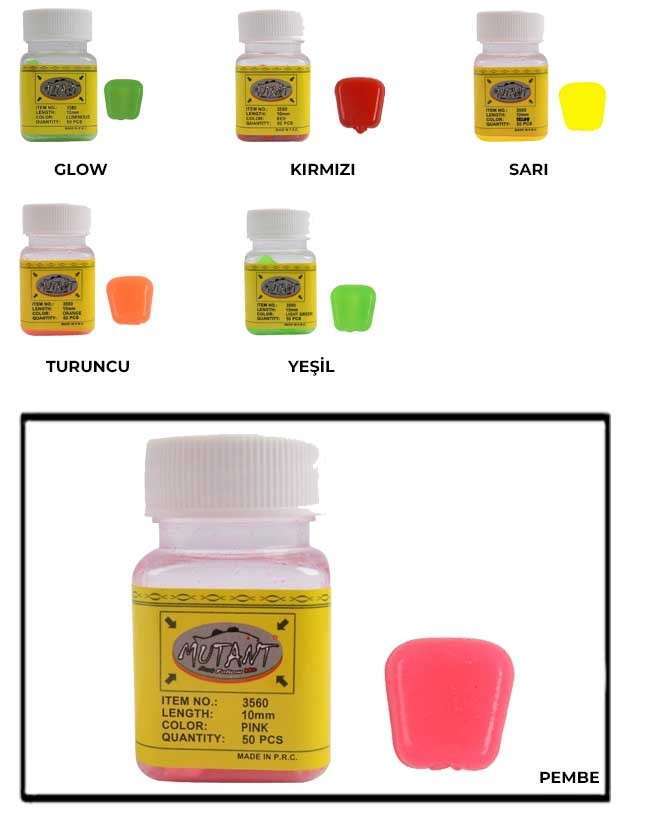 Mutant 3560 Silikon Pop Corn Aromalı Mısır 50li Kutu Sazan Yemi
