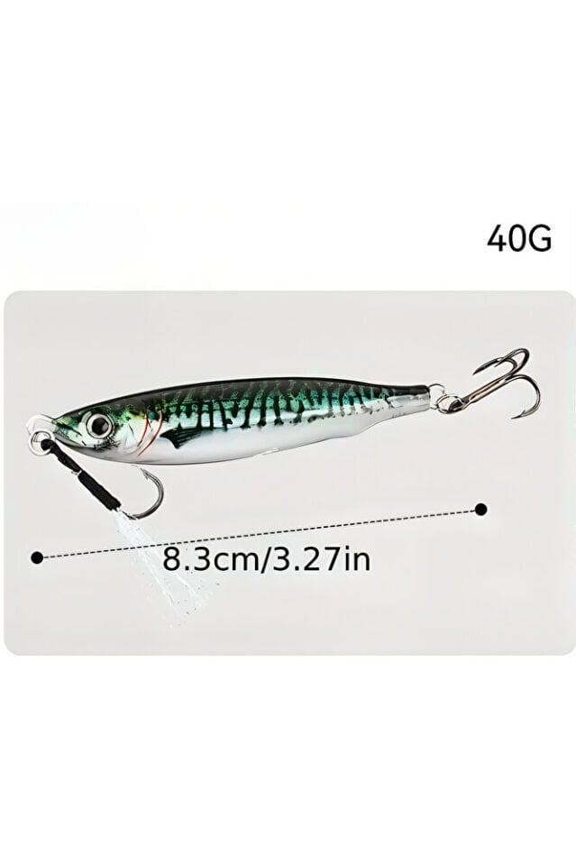 40gr Metal Jig Kolyoz Suni maketsi , Jigging ile Palamut, Lüfer, Levrek avı için