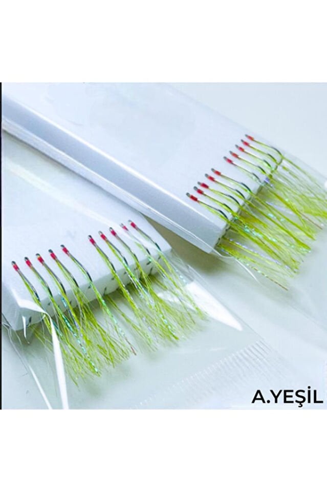 Teknede Balık Avı Seti (4 Adet çapari Yeşil -A.Yeşil,5x Lüfer takımı 3 İğneli 5x boncuklu fırdöndü)