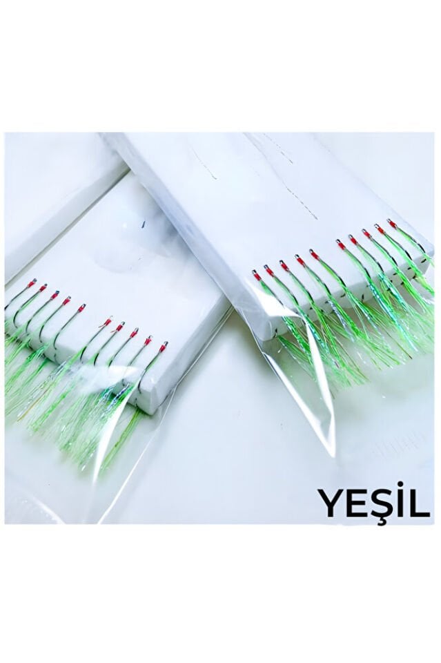 Teknede Balık Avı Seti (4 Adet çapari Yeşil -A.Yeşil,5x Lüfer takımı 3 İğneli 5x boncuklu fırdöndü)