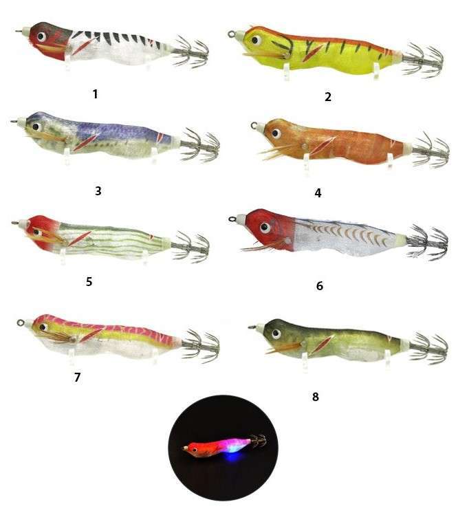 Captain 3016 Işıklı Kalamar Zokası 8cm Fukado Squid Captain 3016 Işıklı Kalamar Zokası 8cm Fukado Squid