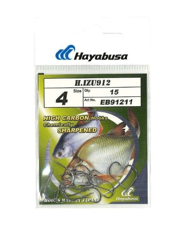 Hayabusa HIZU 912 Kısa Pala Dövme Olta İğnesi 15li Paket Nikel