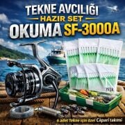 Okuma Safyre SF-3000A 7+1BB Olta Makinesi ve 6 adet Tekne avına özel Çapari seti
