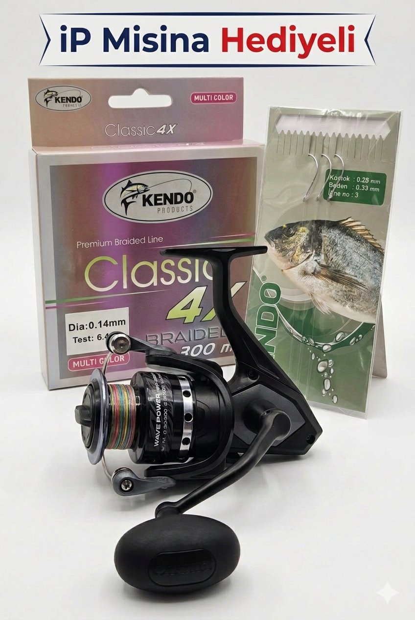 Okuma Wave Power WP-6000A1  Kendo Classic 4x 300m 0.18mm İp Misina ve Hazır Takım Hediye