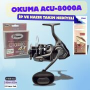 Okuma Acu-8000A  Kendo Classic 4x 300m 0.18mm İp Misina ve Hazır Takım Hediye