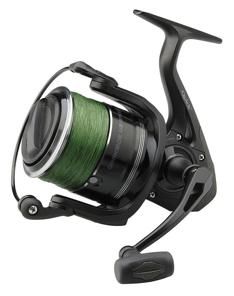 Dam Quick Darkside 4B Spod 7000S FD 3+1BB 200 m 30 lb 4x koyu yeşil örgülü misina ile