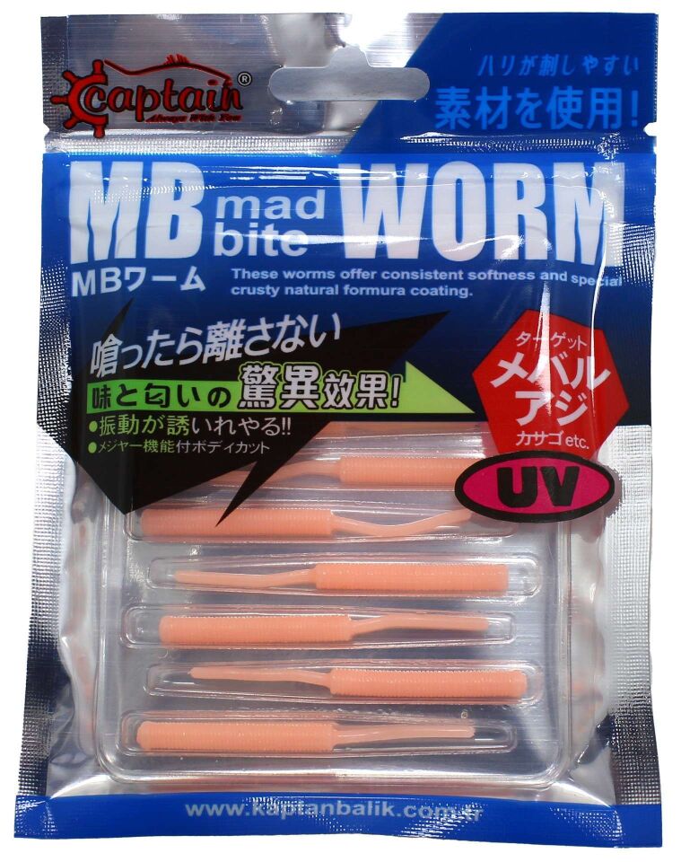 Captain 3520 Mini Worm Floating 5 cm Aromalı LRF Silikon Yem 10lu