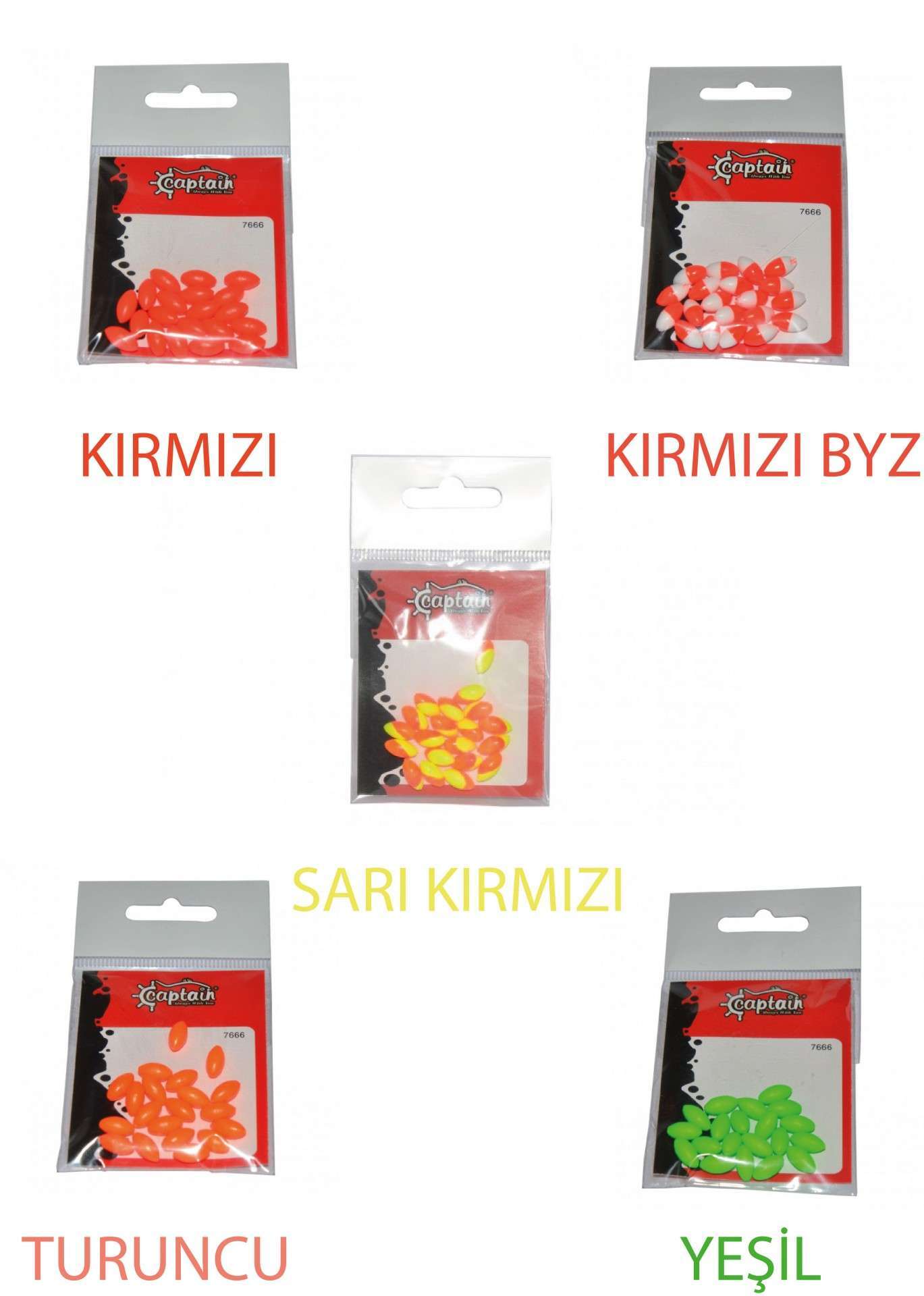 Captain 7666 Renkli Boncuk Oval 110mm Silikon Boncuk 20li Paket YEŞİL