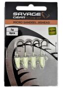 Savage Gear LRF Micro Sandeel Jighead Glow 4 Adet #8 2gr
