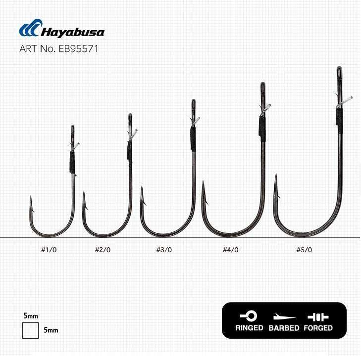 Hayabusa FPP Straight Delikli Lüfer İğnesi Black Nikel