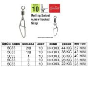 Captain 5033 New Hoked Klips 10lu Paket Black Nikel