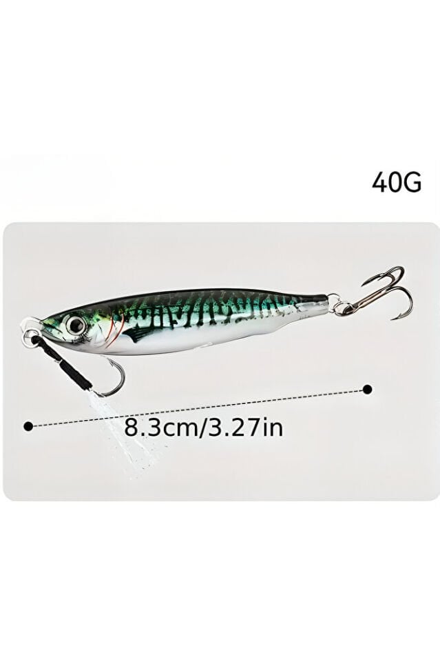 40gr Metal Jig Kolyoz Suni maketsi , Jigging ile Palamut, Lüfer, Levrek avı için