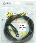 Captain Alpinus Poşet Misina 4x25 Bağlantılı 100mt Ebruli