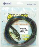 Captain Alpinus Poşet Misina 4x25 Bağlantılı 100mt Ebruli