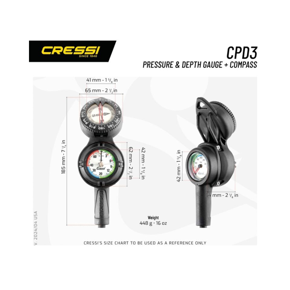 Cressi CPD3 Dalış Konsolu ve Derinlik Hesaplayıcı