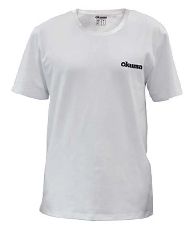 Okuma White Motif Cotton Short Sleeve Shirt M