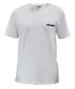 Okuma White Motif Cotton Short Sleeve Shirt M