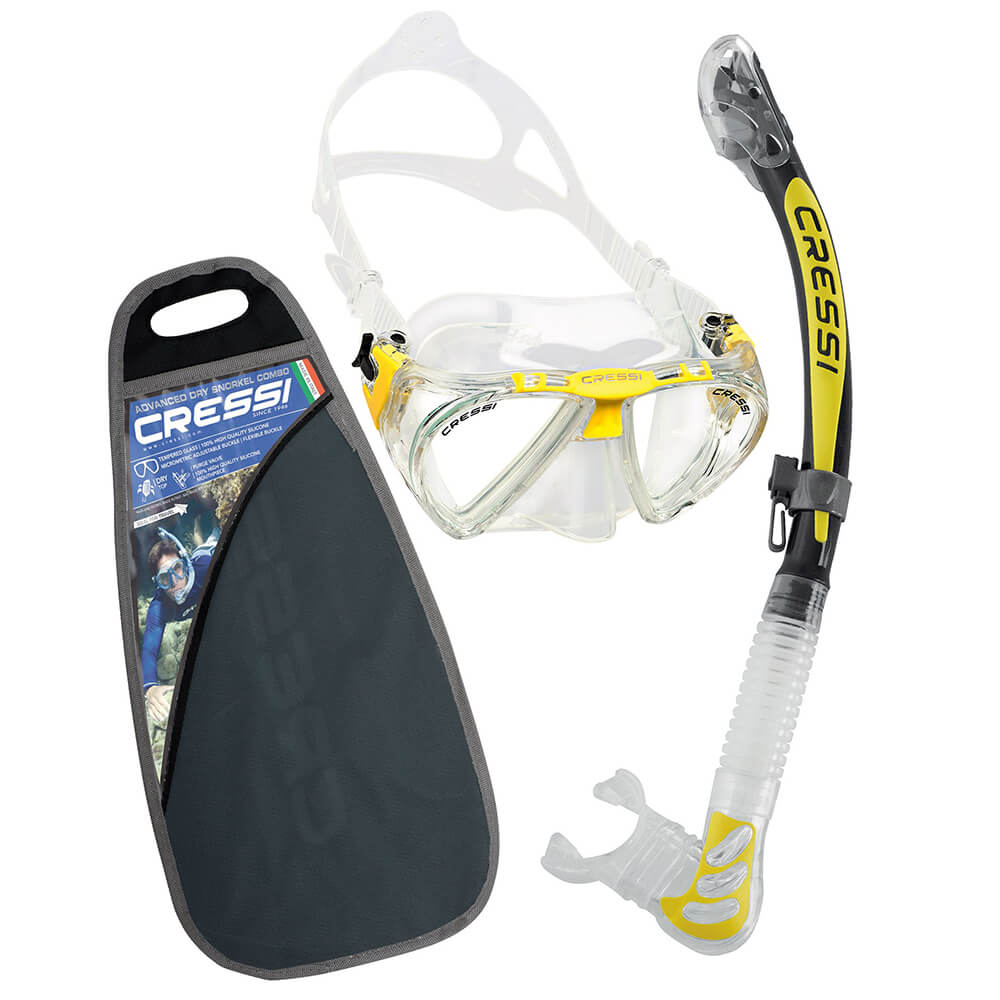 Cressi Penta - Alpha Maske Şnorkel Set BLACK / YELLOW
