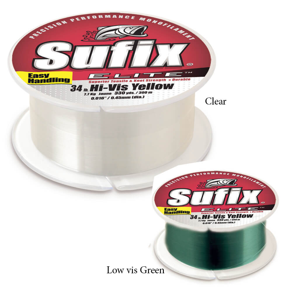 Sufix Elite Misina LOW VIS GREEN - 0.35MM / 100MT / 10.3KG