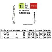Captain 5025 İtalyan Klips 10lu Paket Black Nikel