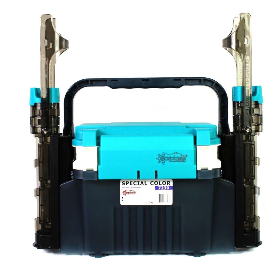 Captain 7230 Profesyonel LRF ve Spin Takım Çantası 2 Kamış Tutucu 31x23x24cm