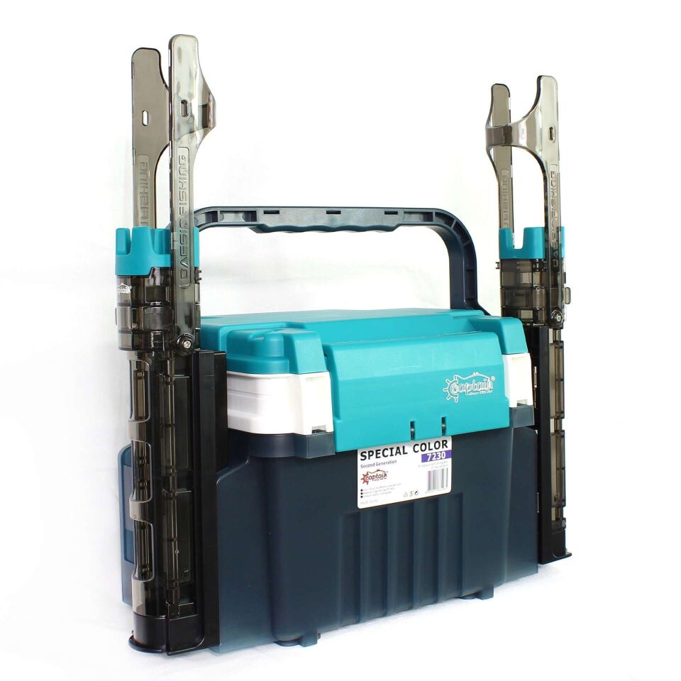 Captain 7230 Profesyonel LRF ve Spin Takım Çantası 2 Kamış Tutucu 31x23x24cm