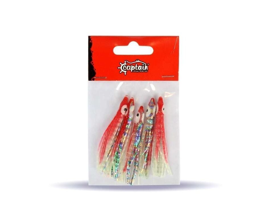 Captain 3594 Octopus Curly 6cm Ahtapot Sübye 5li Paket Suni Yem