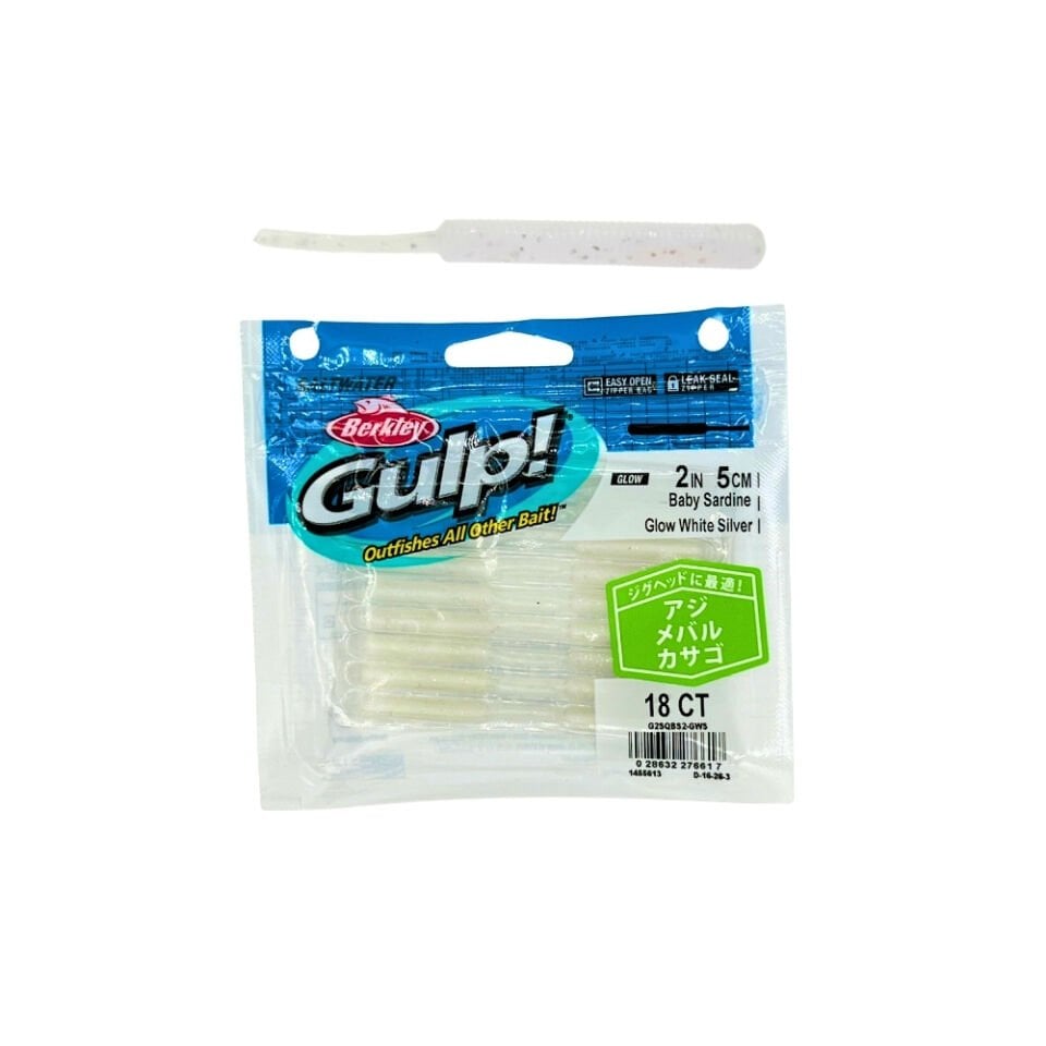 Berkley Gulp Baby Sardine Sahte Yemi 5 CM 18 Lİ - GLOW WHİTE SİLVER