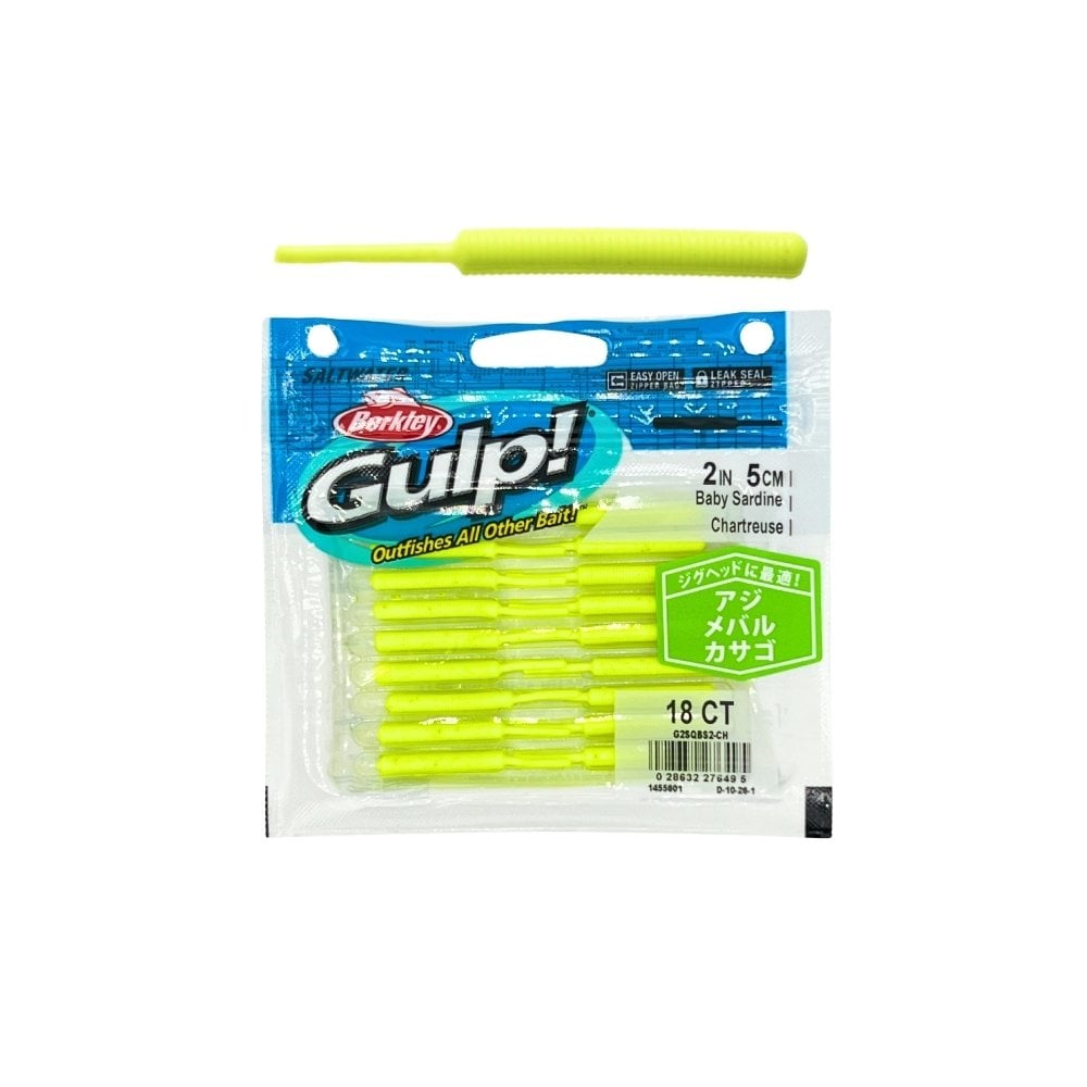 Berkley Gulp Baby Sardine Sahte Yemi 5 CM 18 Lİ - CHARTREUSE