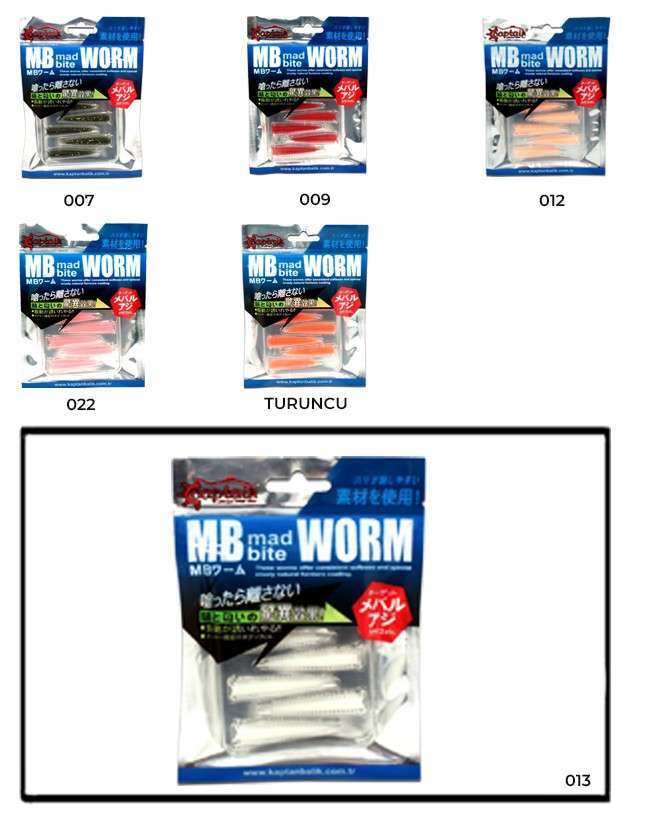 Captain 3518 Mad Bite Earth Worm 4 cm Aromalı LRF Silikon Yem 8li Set Captain 3518 Mad Bite Earth Worm 4 cm Aromalı LRF Silikon Yem 8li Set