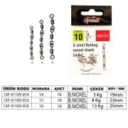 Captain 5110 3 Zincir Rulmanlı Fırdöndü 10lu Paket Black Nikel