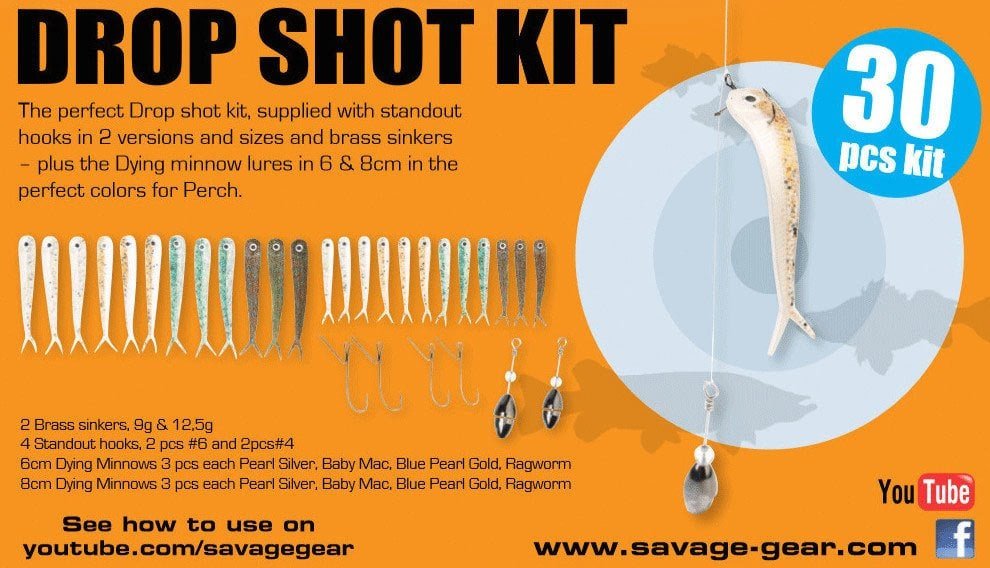 Savage gear Dying Minnow Drop Shot Pro Pack Kit 30 Adet NL Suni Maket Balık