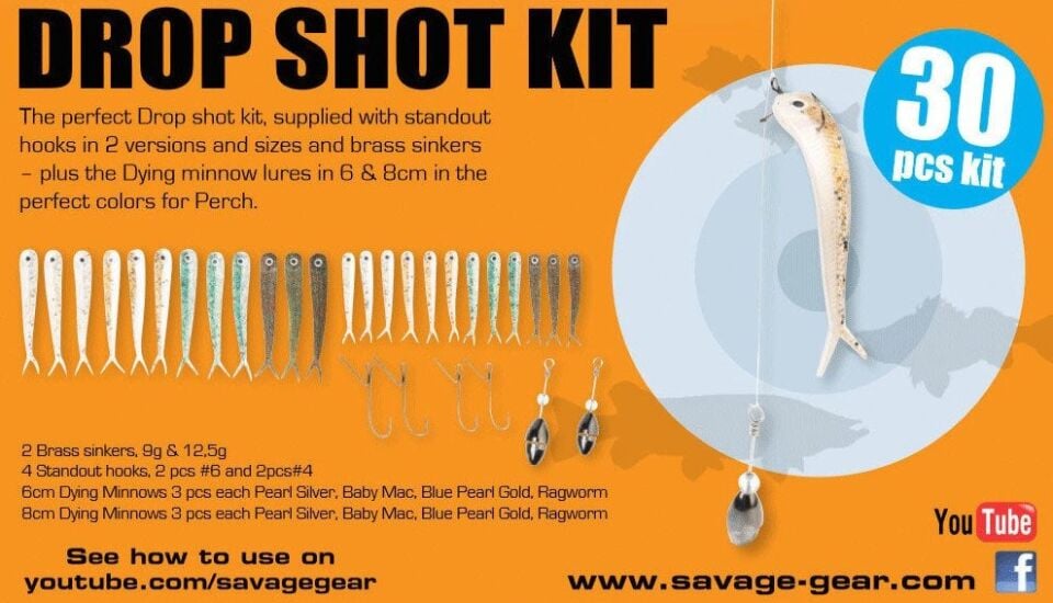 Savage gear Dying Minnow Drop Shot Pro Pack Kit 30 Adet NL Suni Maket Balık
