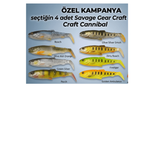 Savage Gear Craft Cannibal Bulk Serisi  4 adet seç